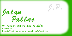 jolan pallas business card